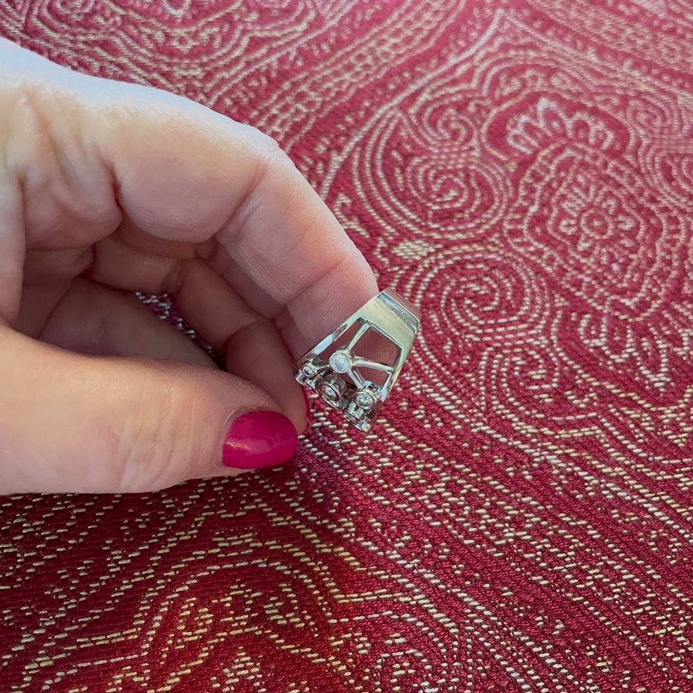Diamond Ring White 14K Gold Size 7 - Picture 6 of 14
